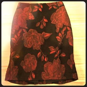 Ann Taylor Embroidered Pencil Skirt